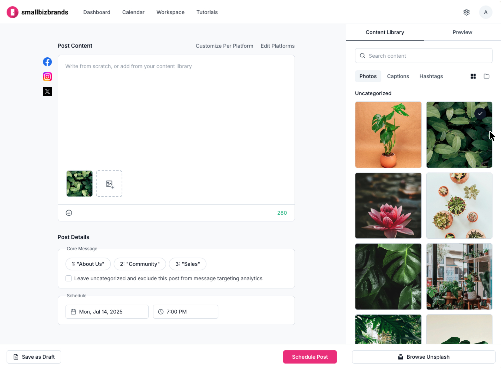 Photo is added on click, with a 1500ms checkmark confirmation.